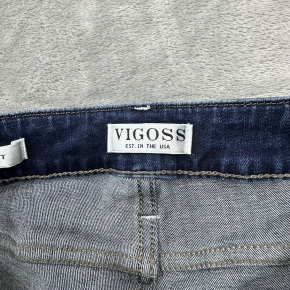 Vigoss Jeans Womens 6 Blue Bootcut Stretch Dark Wash Denim Pockets Logo Casual - Picture 6 of 9